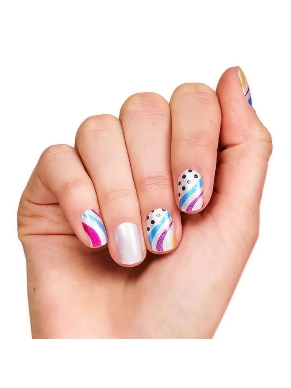 Color Street Nail Polish Strips Cool Beans Design Retired Retro Pop 80s FDS588
